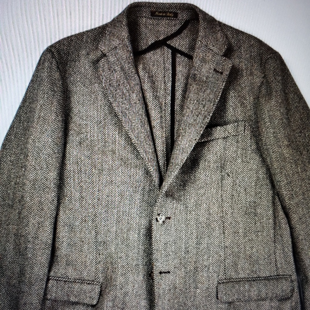 Made in Italy Herringbone tweed Sport Coat 44R